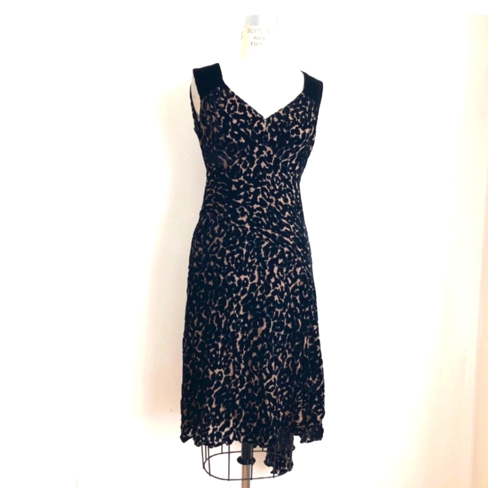 Nanette‎ Lepore Leopard Print Dress Velvet Size 0